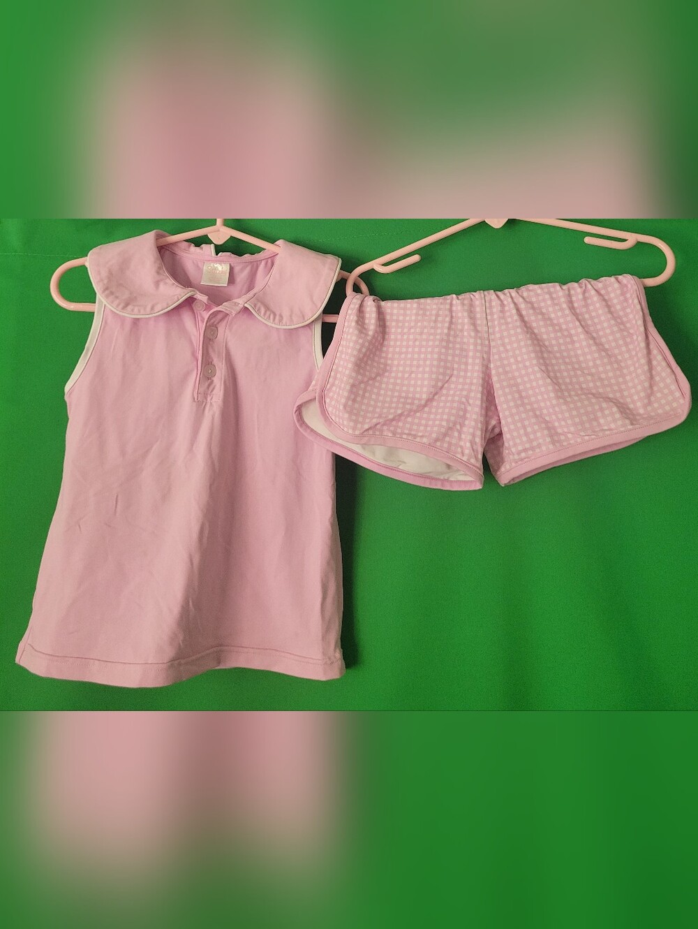 Stitchy Fish Girl Toddler Sleeveless Top Shorts Outfit Set 3t Peter Pan Collar